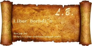 Liber Borbás névjegykártya